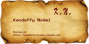 Kendeffy Noémi névjegykártya