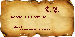 Kendeffy Noémi névjegykártya